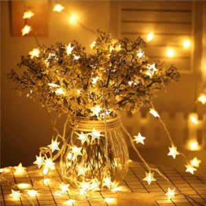 ریسه LED مفتولی سفید آفتابی سه متری طرح ستاره