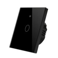 کلید تک پل هوشمند مشکی لمسی TUYA با قابلیت کنترل از طریق WiFi و RF433MHz