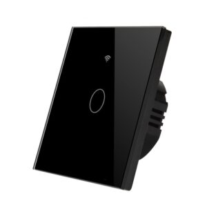 کلید تک پل هوشمند مشکی لمسی TUYA با قابلیت کنترل از طریق WiFi و RF433MHz
