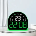 ساعت LED دیجیتالی رومیزی بک لایت دار نیم دایره مدل 52 با نمایشگر دما و ایام هفته