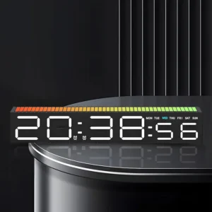 ساعت دیجیتال LED رومیزی مدل 57 دارای ثانیه شمار و اکولایزر رقص نور صوتی