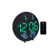 ساعت دیجیتالی LED بزرگ گرد نور رنگی مدل SM-602 با تقویم، دماسنج و رطوبت سنج